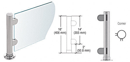 CRL 16" Round PP06 Elegant Series Counter/Partition Corner Post with Air Space