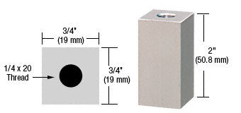 CRL 3/4" Square Standoff Base 2" Long