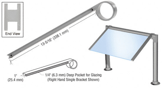 CRL Center Single Faced Sneeze Guard Bracket for 2" Tubing
