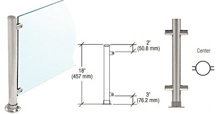 CRL 18" High 1-1/2" Round PP45 Contemporary Series Straight Front Counter/Partition Additional Image - 6