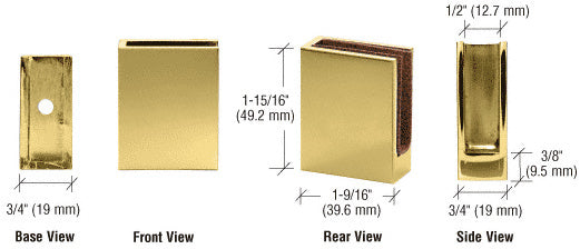 CRL Fixed Plate Corner Clamp for 1/4" to 3/8" Glass