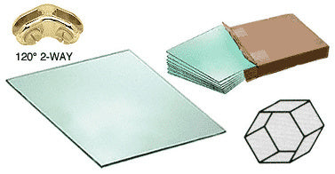 CRL 1 Cube Hexagon Tempered Glass Displayer with Brass Connectors