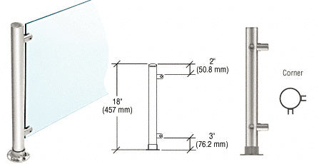CRL 18" High 1-1/2" Round PP45 Contemporary Series Straight Front Counter/Partition Additional Image - 2