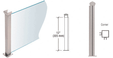 CRL 1-1/2" Square PP44 Plaza Series Counter/Partition Post Additional Image - 15