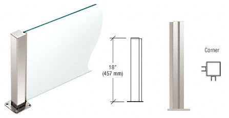 CRL 1-1/2" Square PP43 Plaza Series Counter/Partition Post Additional Image - 29