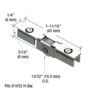 CRL Nylon Heavy-Duty Wheel Assembly for D1652 'H' Bar *DISCONTINUED*