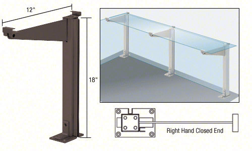 CRL 18" High Partition Post with 12" Deep Top Shelf Additional Image - 4