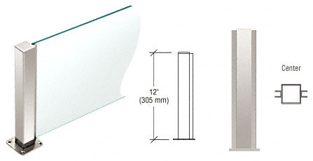 CRL 12" High 1-1/2" Square PP43 Plaza Series Counter/Partition Center Post