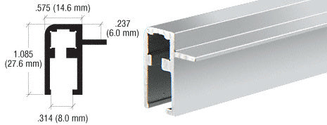 CRL Aluminum Side Top Rail Extrusion *DISCONTINUED*
