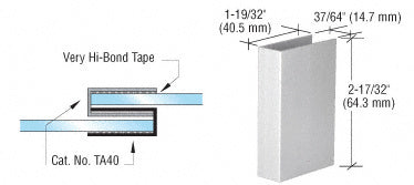CRL Satin Anodized Interlocking Panel Retainer Clip for Track Assembly