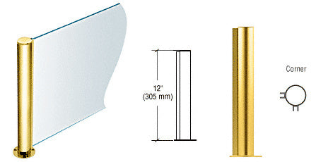 CRL 12" Round PP08 Elegant Series Counter/Partition Corner Post