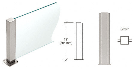CRL 12" High 1-1/2" Square PP43 Plaza Series Counter/Partition Center Post