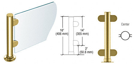 CRL 16" Round PP06 Elegant Series Counter/Partition Center Post With Air Space