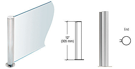 CRL 12" Round PP08 Elegant Series Counter/Partition End Post