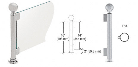 CRL 16" Round PP04 Elegant Series Counter/Partition End Post with Air Space