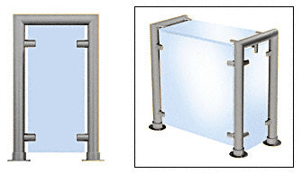 CRL Contemporary 210 Series 1-1/2" Tubing Glass On Top, Front, and One or Both Ends Sneeze Guard