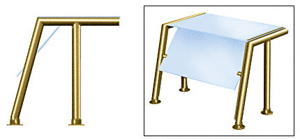 CRL Contemporary 303 Series 1-1/2" Tubing Glass On Top and Front Only Moveable Glass Sneeze Guard