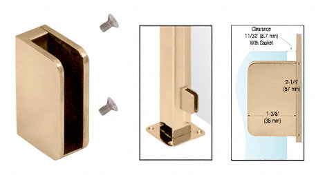 CRL 1/4" Closed Bottom Left Hand Flat Base Glass Clip