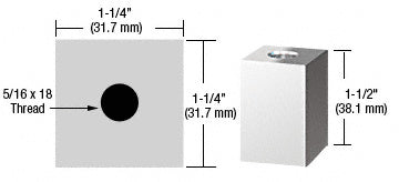 CRL 1-1/4" Square Standoff Base 1-1/2" in Length
