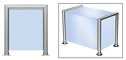 CRL Elegant 146 Series 1-1/2" Tubing Glass On Top, Front, and One End or Both Ends Sneeze Guard