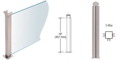 CRL 1-1/2" Square PP44 Plaza Series Counter/Partition Post