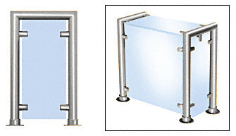 CRL Contemporary 210 Series 1-1/2" Tubing Glass On Top, Front, and One or Both Ends Sneeze Guard