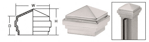 CRL 1-1/2" Square Pyramid End Cap