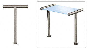 CRL Brushed Stainless Contemporary 202 Series 1-1/2" Tubing Glass On Top Only Sneeze Guard