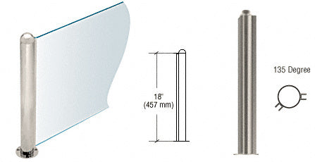 CRL 18" Round PP09 Elegant Series Counter/Partition 135 Degree Post *DISCONTINUED*