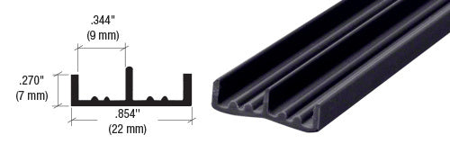 CRL Lower Plastic Track for 1/4" Sliding Panels