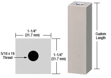 CRL 1-1/4" Square Standoff Base Custom Length