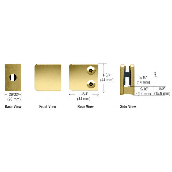 CRL Z-Series Zinc Small Square Glass Clamp for 1/4" and 5/16" Glass