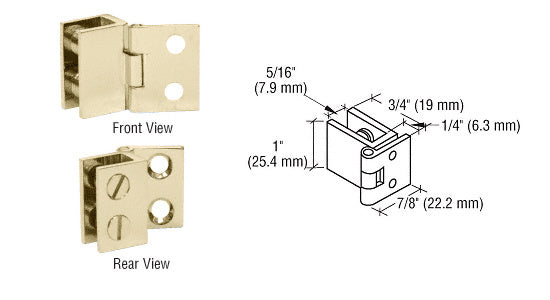 CRL 1" Wall Mount Set Screw Hinge