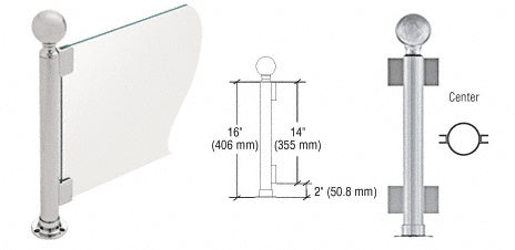 CRL 16" Round PP05 Elegant Series Counter/Partition Center Post With Air Space *DISCONTINUED*