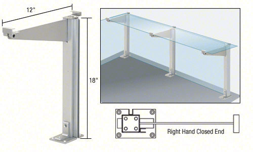CRL 18" High Partition Post with 12" Deep Top Shelf Additional Image - 3