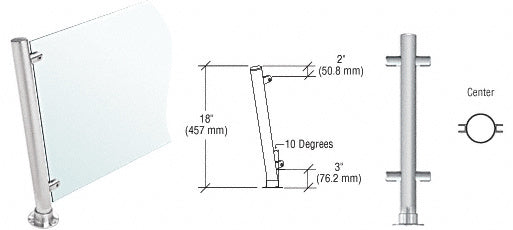 CRL 18" High 1-1/2" Round PP46 Contemporary Series Slant Front Counter/Partition Additional Image - 6