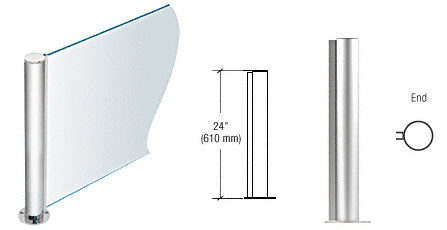 CRL 24" Round PP08 Elegant Series Counter/Partition End Post