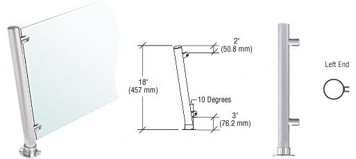 CRL 18" High 1-1/2" Round PP46 Contemporary Series Slant Front Counter/Partition Additional Image - 3