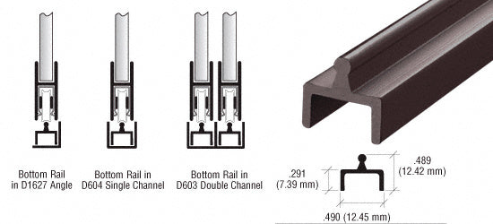 CRL Aluminum Single Bottom Rail