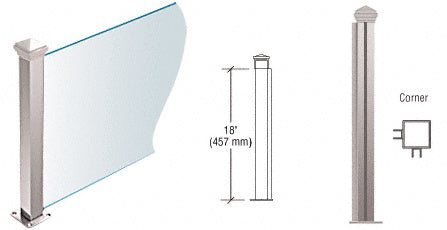 CRL 1-1/2" Square PP44 Plaza Series Counter/Partition Post Additional Image - 3