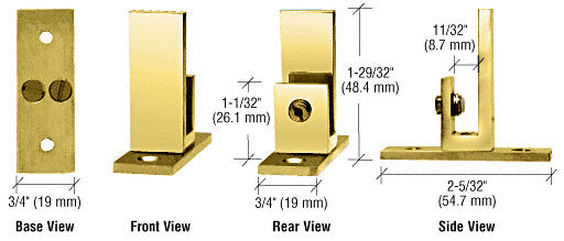 CRL Long Leg Set Screw Clamp for 1/4" to 5/16" Glass