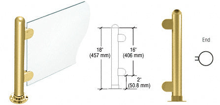 CRL 18" Round PP07 Elegant Series Counter/Partition End Post with Air Space