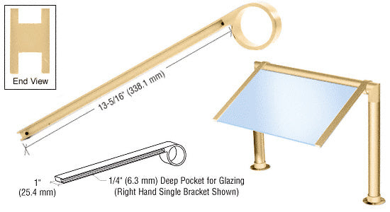 CRL Center Single Faced Sneeze Guard Bracket for 2" Tubing