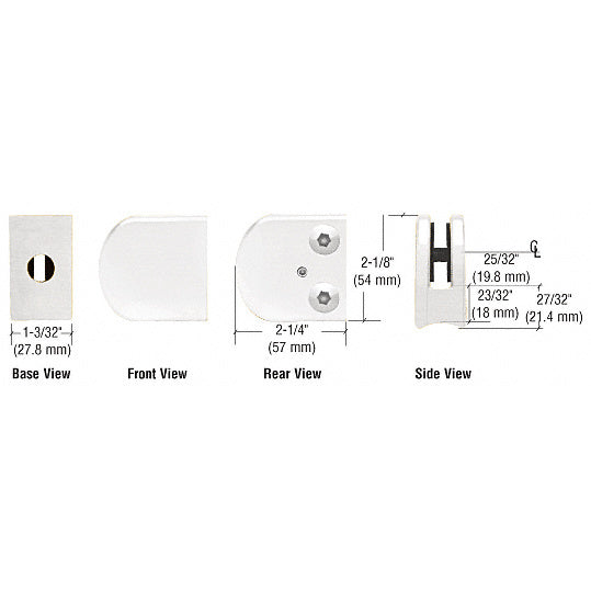 CRL Z-Series Large Round Clamp for 3/8" Glass