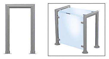 CRL Contemporary 209 Series 1-1/2" Tubing Glass On Top and Front Only Sneeze Guard