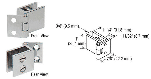 CRL Small Set Screw Hinge for 1/4" to 5/16" Glass