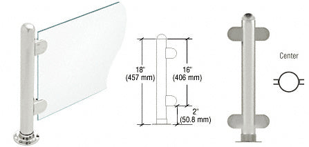 CRL 18" Round PP07 Elegant Series Counter/Partition Center Post With Air Space
