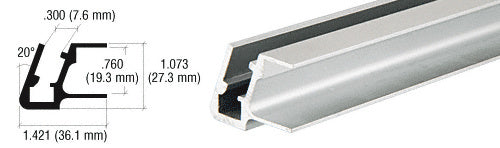 CRL Satin Anodized Aluminum Slant Front Base Rail Extrusion *DISCONTINUED*