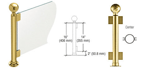 CRL 16" Round PP05 Elegant Series Counter/Partition Center Post With Air Space *DISCONTINUED*