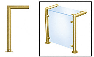 CRL Brushed Stainless Contemporary 205 Series 1-1/2" Tubing Glass On Top and Front Only Sneeze Guard